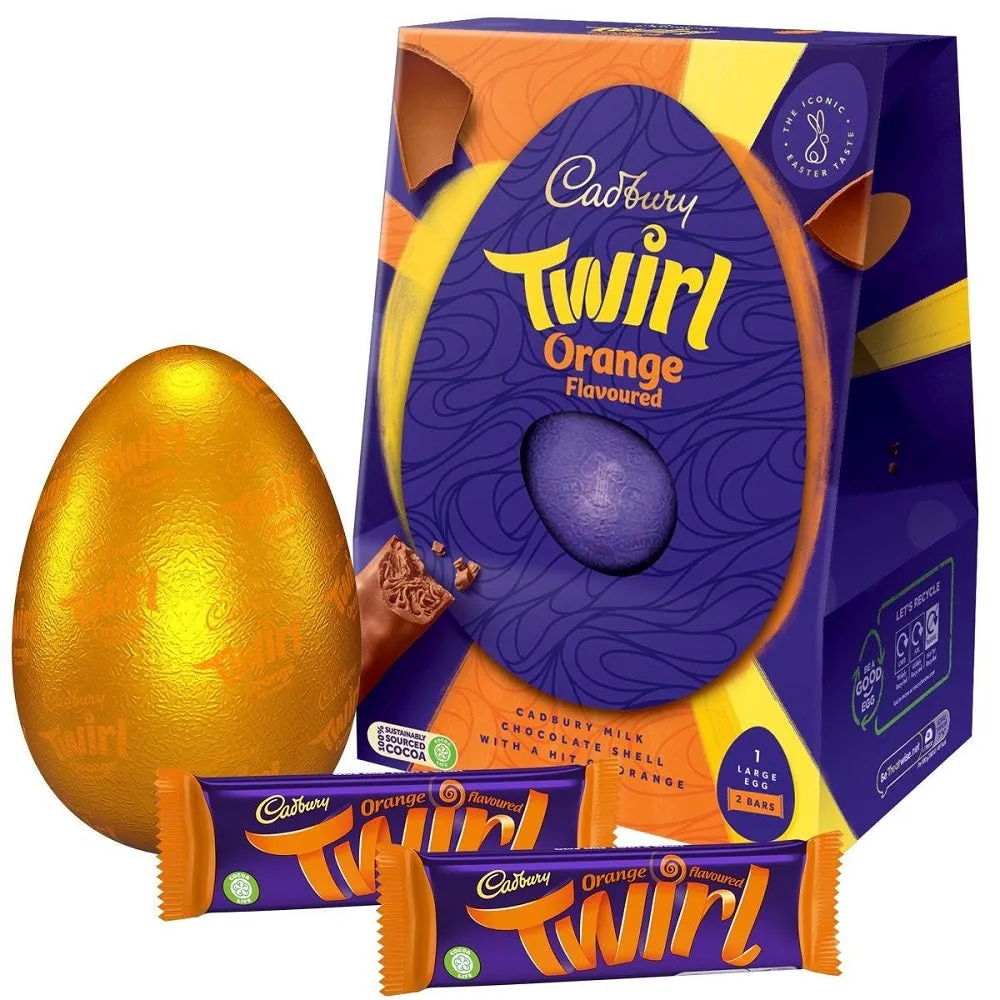 C'bury Twirl Orange Large Egg Carton Chocolate 241g