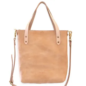 Classic Leather Crossbody Tote – Natural