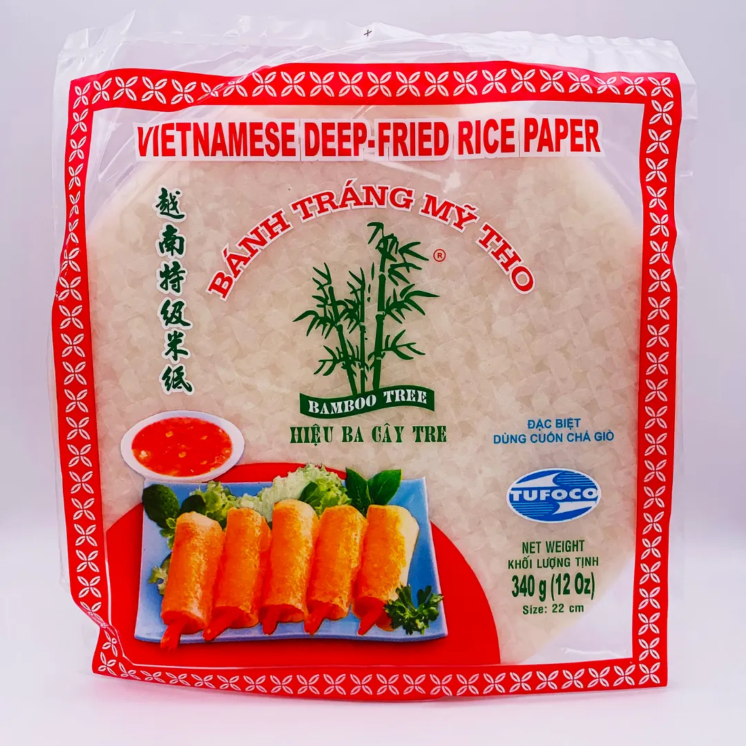 Deep Fried Rice Paper Spring Roll Wrappers 22cm 340g by Bamboo Tree