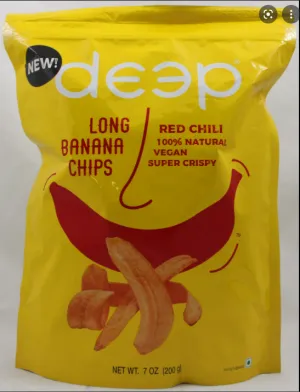 Deep Long Banana Chips Red Chili  7oz (200g)