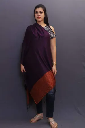 Delicate Wrap Along With Dark Purple Base And Highly Defined Broad Border Gains Whole Attention.