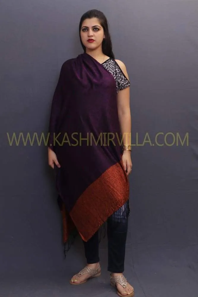 Delicate Wrap Along With Dark Purple Base And Highly Defined Broad Border Gains Whole Attention.