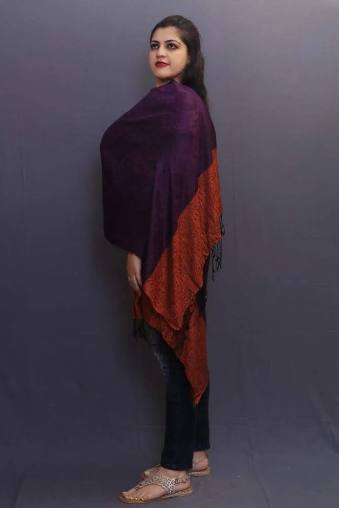 Delicate Wrap Along With Dark Purple Base And Highly Defined Broad Border Gains Whole Attention.