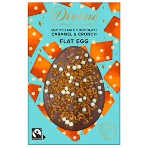 Divine Fairtrade Milk Chocolate Caramel Crunch Flat Easter Egg