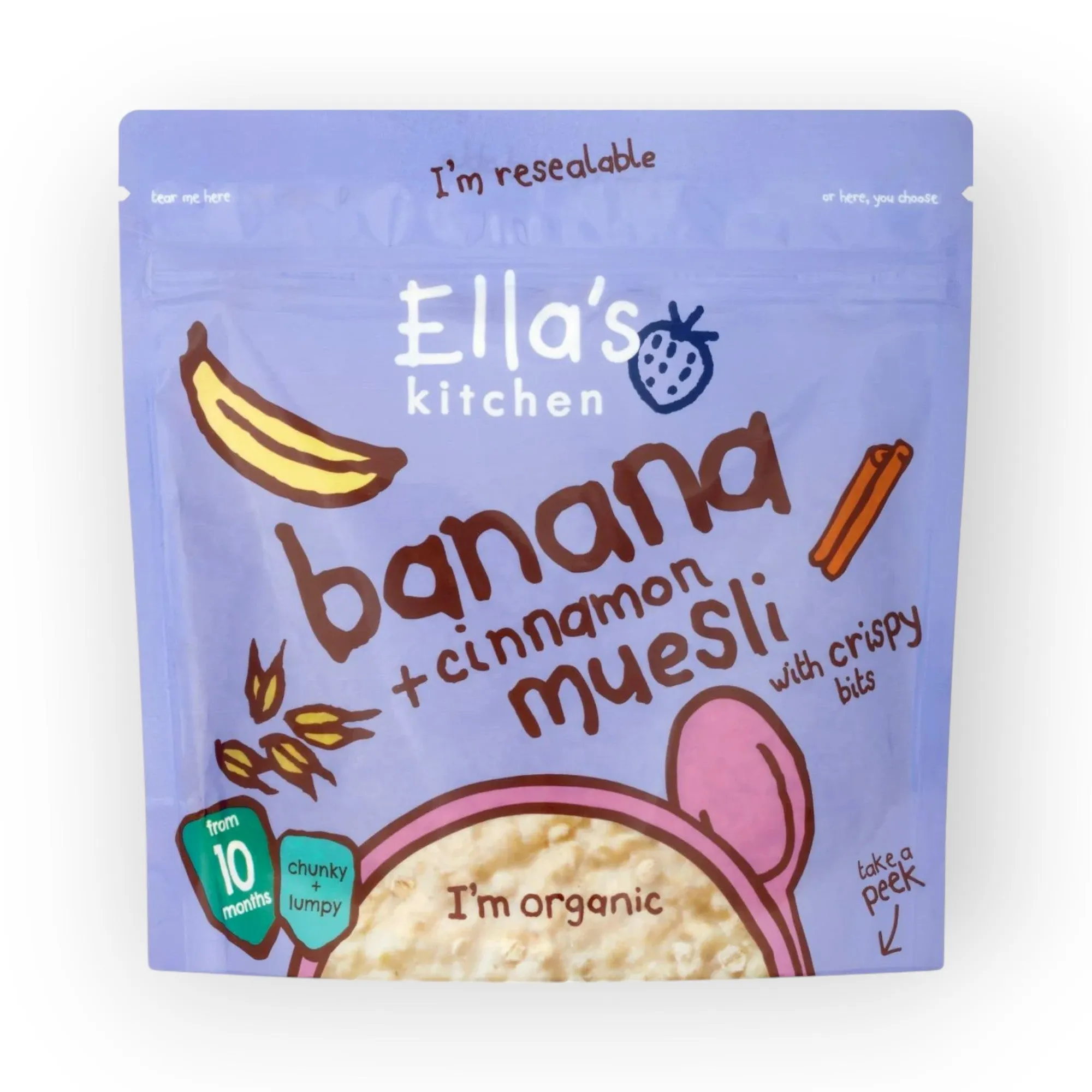 Ella's Kitchen Banana & Cinnamon Muesli, 10m  215g