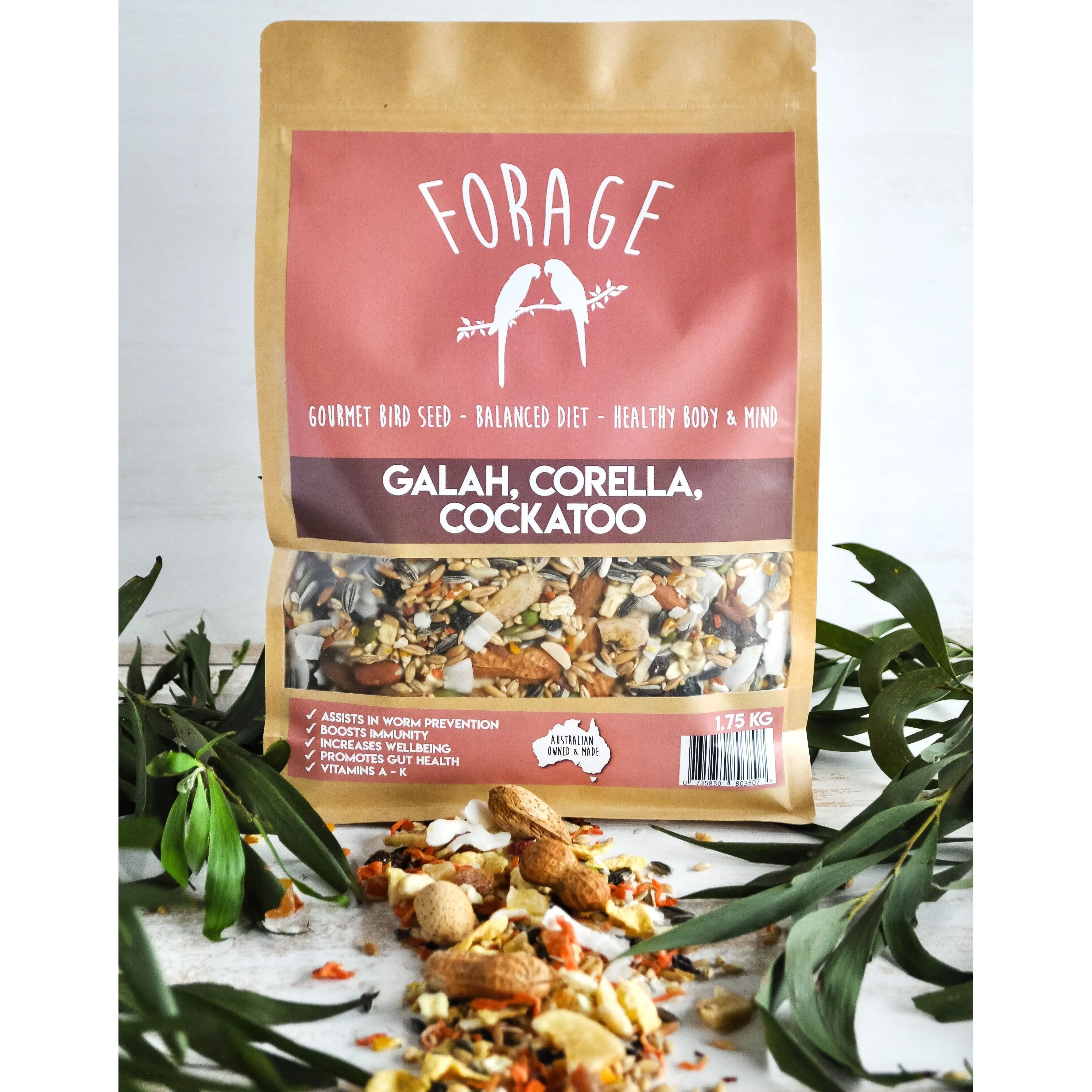 Forage Galah Corella and Cockatoo Gourmet Bird Seed 1.75kg