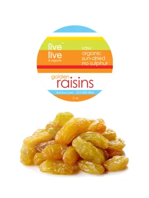 golden raisins, hunza, organic, 5oz, live live & organic