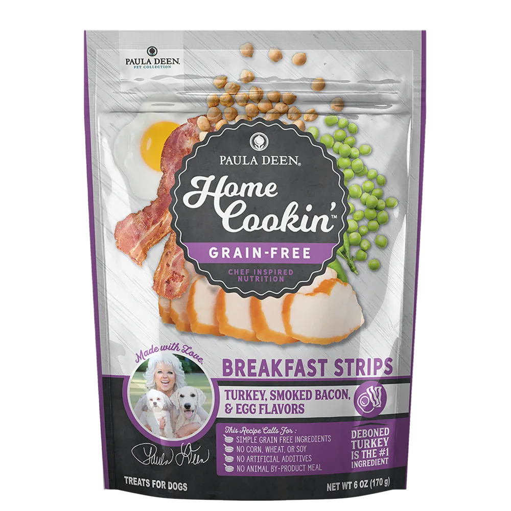 Grain Free Breakfast Strips for Dogs | 6 oz | Paula Deen Home Cookin'