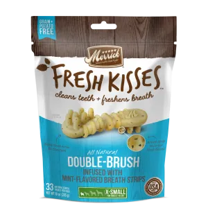 Merrick Fresh Kisses Grain Free Mint Breath Strips Extra Small Dental Dog Treats