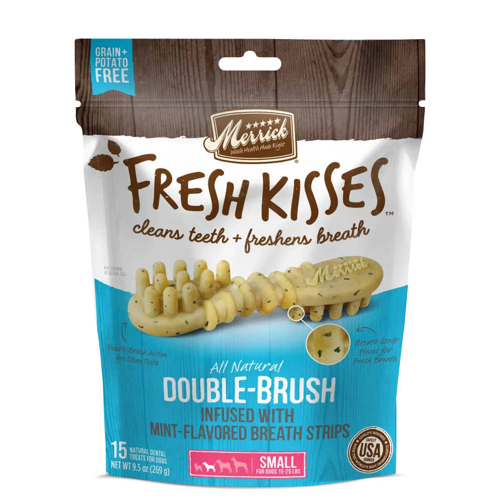 Merrick Fresh Kisses Grain Free Mint Breath Strips Small Dental Dog Treats