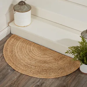 Natural Half Circle Braided Rug 16.5x33"