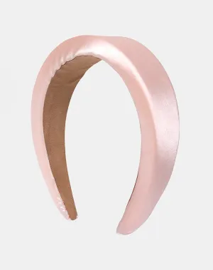 Padded Headband in Satin Pink