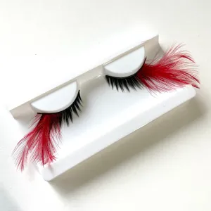 SIDE Long Feather Eyelashes - Red