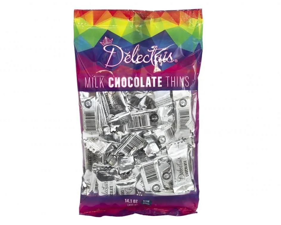 Silver Delectais Milk Chocolate Thins