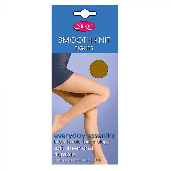 Smooth Knit Tights in Nude by Silky