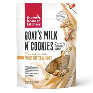 The Honest Kitchen Goat's Milk N' Cookies Peanut Butter & Honey Dog Treats, 8 oz